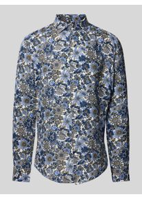 Seidensticker Slim Fit Business-Hemd aus Leinen mit floralem Muster