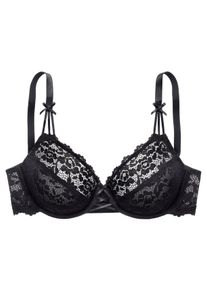 Vivance Große Größen Bügel-BH Gr. 105B schwarz geblümt für Damen