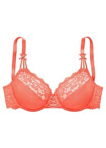 Vivance Große Größen Bügel-BH Gr. 100B orange geblümt für Damen