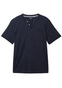 Tom Tailor Herren Shirt mit Streifenmuster, blau, Streifenmuster, Gr. XXL