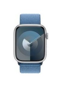 Apple Watch Series 9, Smartwatch silber/blau, Aluminium, 45 mm, Sport Loop Kommunikation: Bluetooth Armbandlänge: 145 - 220 mm Touchscreen: mit Touchscreen