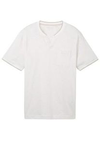Tom Tailor Herren Shirt mit Streifenmuster, weiß, Streifenmuster, Gr. XXL