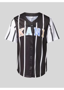 Karl Kani T-Shirt mit durchgehender Druckknopfleiste