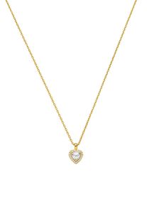 Paul Valentine Glamorous Heart Necklace 14K Gold Plated