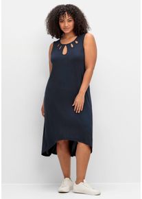 Große Größen Ärmelloses Jerseykleid mit Cut-outs am Ausschnitt Gr. 46 blau von sheego für Damen
