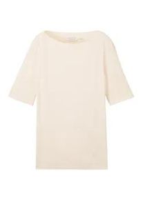Tom Tailor Damen T-Shirt mit Bio-Baumwolle, weiß, Uni, Gr. XXL