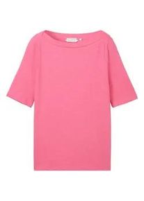 Tom Tailor Damen T-Shirt mit Bio-Baumwolle, rosa, Uni, Gr. M