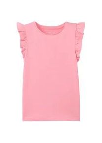 Tom Tailor Mädchen T-Shirt mit Volants, rosa, Uni, Gr. 92/98