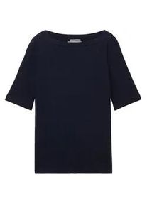 Tom Tailor Damen T-Shirt mit Bio-Baumwolle, blau, Uni, Gr. M