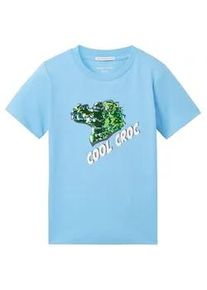 Tom Tailor Jungen T-Shirt mit Bio-Baumwolle, blau, Motivprint, Gr. 92/98