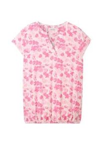 Tom Tailor Damen Plus - Bluse mit LENZING(TM) ECOVERO(TM), rosa, Blumenmuster, Gr. 44