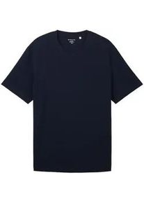 Tom Tailor Herren Plus - Piqué T-Shirt, blau, Uni, Gr. 4XL