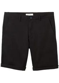 Tom Tailor Herren Slim Chino Shorts, schwarz, Uni, Gr. 30