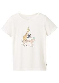 Tom Tailor Mädchen T-Shirt mit Giraffenprint, weiß, Print, Gr. 92/98