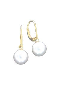 Vivance Damen Paar Ohrhänger "925 Silber vergoldet mit Süßwasserzuchtperlen", ONE-SIZE, Silber 925 (Sterlingsilber), gelb, Silber 925