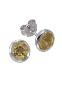 Vivance Damen Paar Ohrstecker "925/- Sterling Silber Citrin", ONE-SIZE, Silber 925 (Sterlingsilber), weiß, Silber 925 (Sterlingsilber), Ohrringe