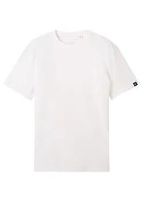 Tom Tailor DENIM Herren T-Shirt mit Brusttasche, weiß, Uni, Gr. XXL