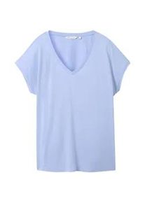 Tom Tailor DENIM Damen Fließendes T-Shirt, blau, Uni, Gr. XXL