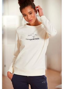 Kangaroos Sweatshirt weiß Gr. 32/34 für Damen. Mit Logodruck. Nachhaltig.