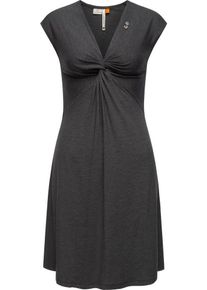 Ragwear Jerseykleid Comfrey Solid stylisches Sommerkleid mit tiefem V-Ausschnitt, schwarz