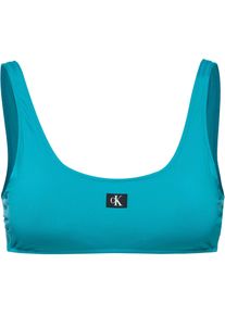 Calvin Klein Bikini Oberteil - blau - Gr. L - Polyester/Elastan