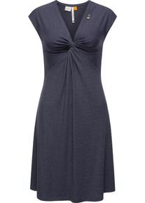 Ragwear Jerseykleid Comfrey Solid stylisches Sommerkleid mit tiefem V-Ausschnitt, blau