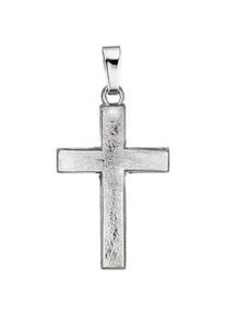 Kreuz-Anhänger Jobo "Anhänger Kreuz" Schmuckanhänger Gr. Weißgold 585, weiß (weißgold 585) Damen 585 Weißgold