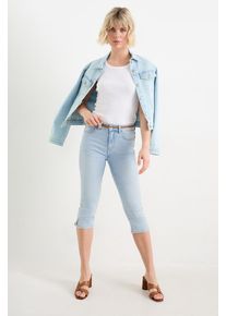 C&A Capri Jeans mit Gürtel-Mid Waist