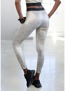 active by Lascana LASCANA ACTIVE Funktionsleggings mehrfarbig Gr. XS (32/34) für Damen. Mit Schriftzug, Druck. Figurbetont