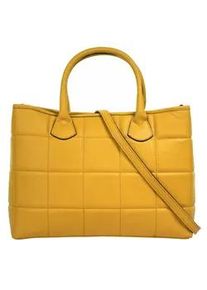 Henkeltasche CLUTY Gr. B/H/T: 32cm x 27cm x 10cm onesize, gelb Damen Taschen echt Leder, Made in Italy