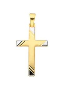 Ketten-Anhänger ADELIA ́S "333 Gold Kreuz Anhänger" Schmuckanhänger Gr. Weißgold 333, goldfarben (gold) Damen Goldschmuck für & Herren