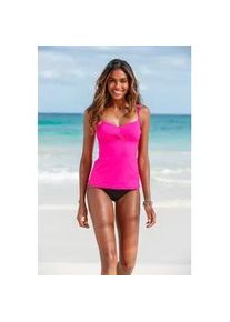 B&uuml;gel-Tankini-Top s.Oliver "Spain", Damen, Gr. 44, Cup D, pink, Microfaser, Microfaser, unifarben, Bikini-Oberteile, mit Wickeloptik