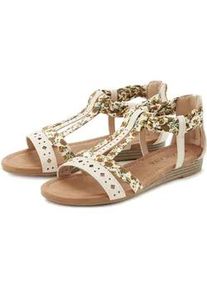 Sandale Lascana Gr. 37, beige Damen Schuhe Sandalette, Sommerschuh mit Riemchen im Festival-Look VEGAN