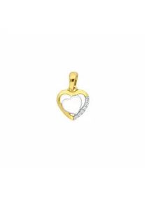 Ketten-Anhänger ADELIA ́S "Damen Goldschmuck 333 Gold Anhänger Herz mit Zirkonia" Schmuckanhänger Gr. Weißgold 333, goldfarben (gold) Damen mit Zirkonia Goldschmuck für