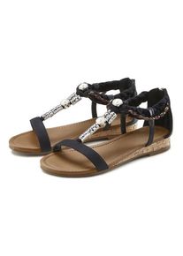 Lascana Sandale 'Sommerschuh' schwarz Gr. 38 für Damen. Mit Schmuckelemente