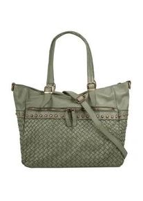 Shopper Samantha Look Gr. B/H/T: 40cm x 40cm x 13cm onesize, grün Damen Taschen echt Leder, Made in Italy