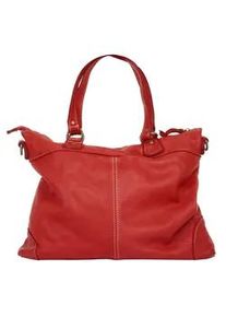 Shopper CLUTY Gr. B/H/T: 43cm x 30cm x 11cm onesize, rot Damen Taschen echt Leder, Made in Italy