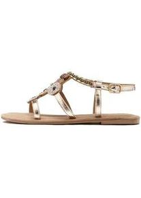 Sandale Lascana Gr. 42, rosegold (rosé) Damen Schuhe Damenschuh Riemchensandale Sandale Sommerschuh Sandalette, aus Leder mit Steinchen in Glitzer-Optik