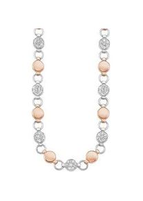 Collier s.Oliver "9239436" Halsketten Gr. Edelstahl, L: 45cm B: 7mm, rosegold (silberfarben-roségoldfarben-kristallweiß) Damen mit Kristallstein