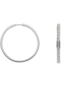 Paar Ohrhänger ADELIA ́S "925 Silber Ohrringe Creolen Ø 37,5 mm" Gr. Damen, Silber 925 (Sterlingsilber), silberfarben (silber) Damen mit Zirkonia Silberschmuck für