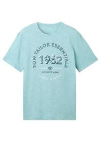 Tom Tailor Herren T-Shirt mit Logo Print, grün, Logo Print, Gr. XXL