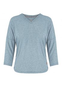 Sherpa Asha V-Neck 3/4 Sleeve Top Longsleeve Damen (Gr XS |grau/türkis)