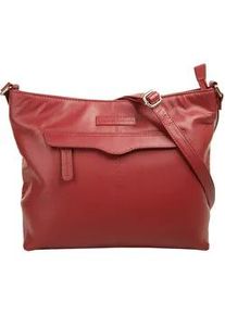 Umhängetasche Bruno Banani Gr. B/H/T: 29cm x 22cm x 9cm onesize, rot Damen Taschen echt Leder