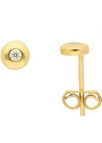 Paar Ohrhänger ADELIA ́S "333 Gold Ohrringe Ohrstecker Ø 5 mm" Gr. Damen, Gelbgold 333, goldfarben (gold) Damen mit Zirkonia Goldschmuck für