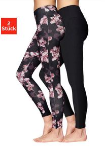 H.I.S. H.I.S Leggings mehrfarbig Gr. 32/34 für Damen. Mit Allover-Druck. Figurbetont. Nachhaltig.