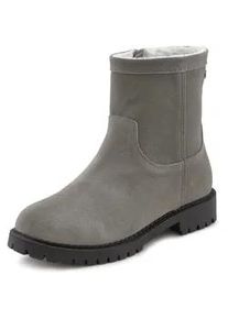 Winterstiefel Lascana Gr. 37, grau Damen Schuhe Winterboots aus Leder, Warmfutter und Profilsohle, Boots, Snowboots, Stiefelette