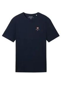 Tom Tailor Herren T-Shirt mit Bio-Baumwolle, blau, Uni, Gr. XXXL