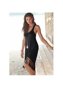 Beach Time Longshirt BEACHTIME Gr. 52/54, schwarz Damen Shirts mit Fransen, Shirtkleid, Strandkleid