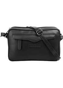 Umhängetasche Bruno Banani Gr. B/H/T: 25cm x 16cm x 6cm onesize, schwarz Damen Taschen echt Leder