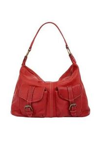 Shopper CLUTY Gr. B/H/T: 36cm x 25cm x 11cm onesize, rot Damen Taschen echt Leder, Made in Italy